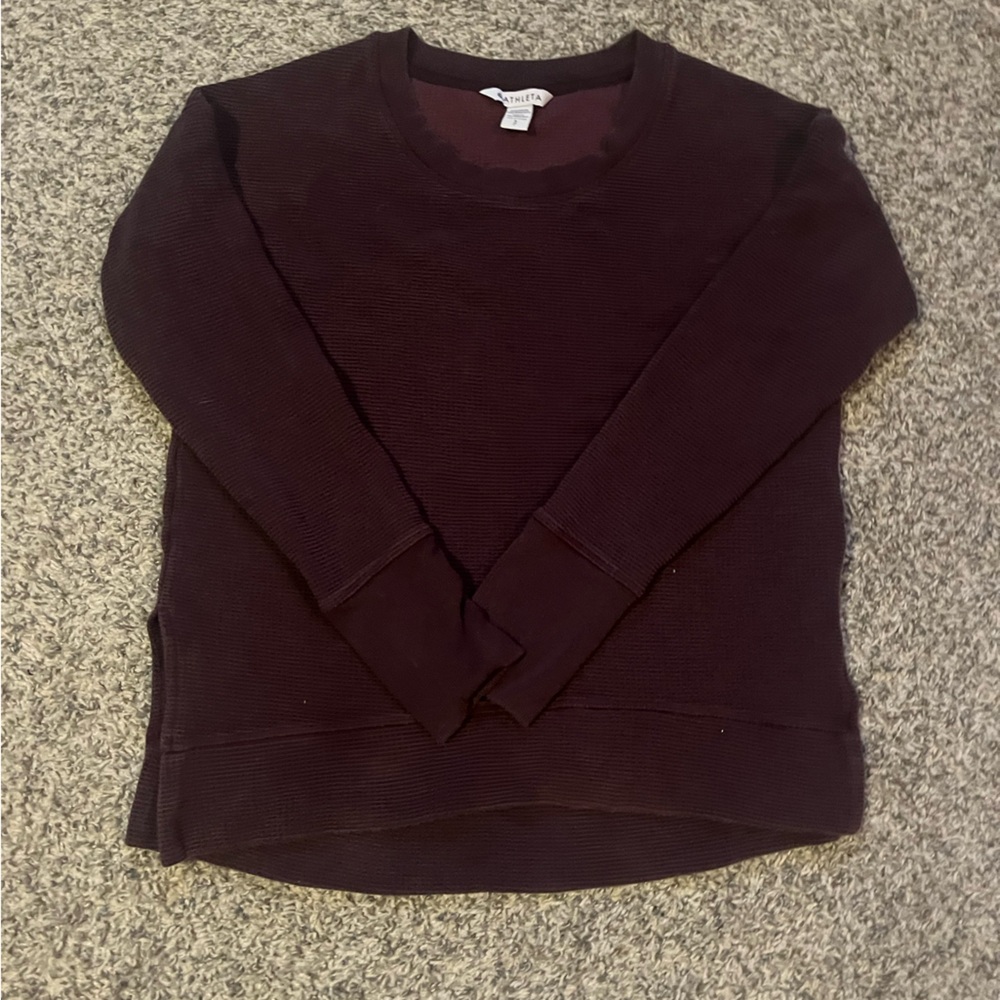 Athleta Deep Burgundy Crew Neck Sweater